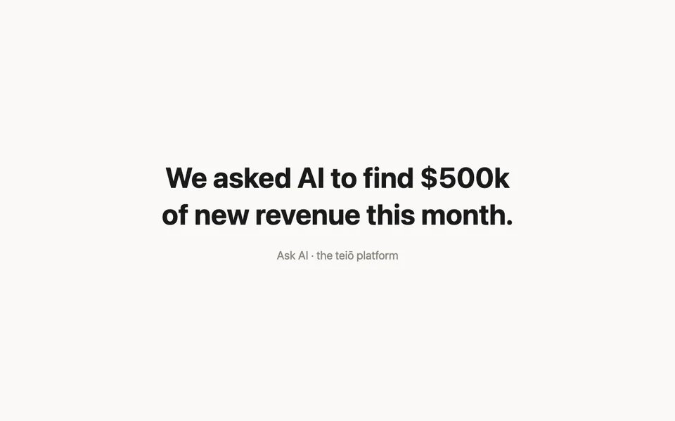 Click to view full screen teiō Ask AI — frame 1 of 9