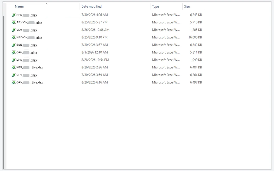 Models sitting in a sector folder on the shared drive, the config file that tells the platform how to run one of them, one night's run executing, a single metric queried back out of the warehouse, and the dependency report, frame 1 of 5